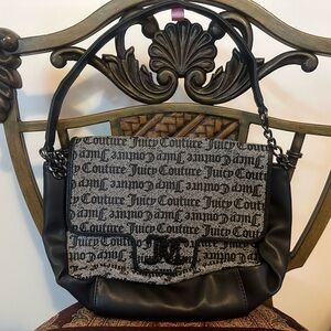 Juicy Couture Black and Silver Shoulder Bag